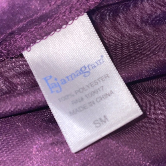 Pajamagram Satin Pajama Set Purple Ultra Soft sz Small - Picture 5 of 15